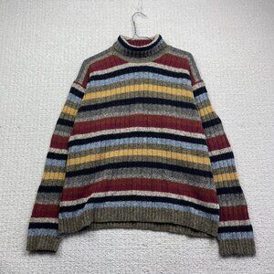 Y2K No Excess Pullover Sweater Chunky Multicolor Knit Striped Men Sz M VTG